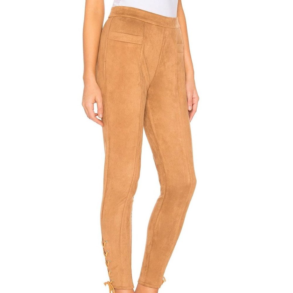 MAJORELLE Camel Faux Suede Lace-up Jillian Pant XL - Picture 5 of 13